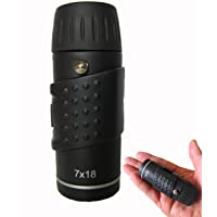 LU2000 Monocular Catalejo de Bolsillo 7x18 con Enfoque Ajustable Telescopio Pequeño de Mano Pequeño- Resistente al Agua…